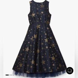 Kate Spade starlight brocade dress - size 14, navy color + gold glitters